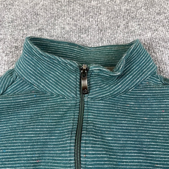 Masters Collection 1/4 Zip Pullover Sweater Mens M Green Striped Golf Logo - Picture 6 of 9